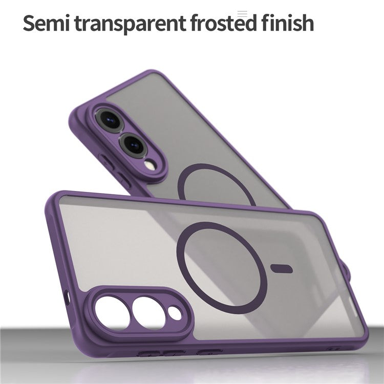 For Samsung Galaxy S25 Edge Case Compatible with MagSafe Anti Drop PC + TPU Phone Cover - Purple
