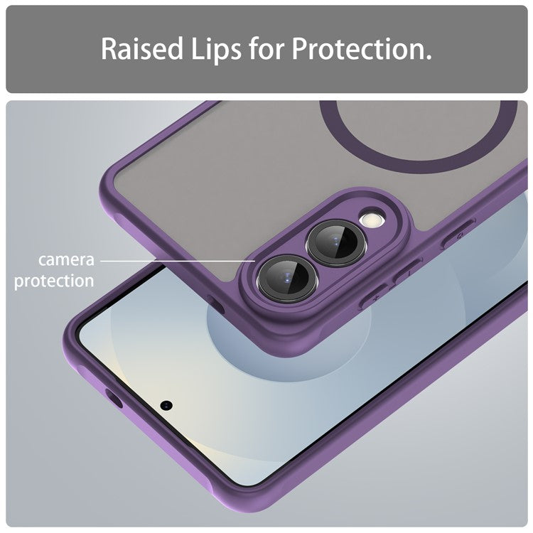 For Samsung Galaxy S25 Edge Case Compatible with MagSafe Anti Drop PC + TPU Phone Cover - Purple
