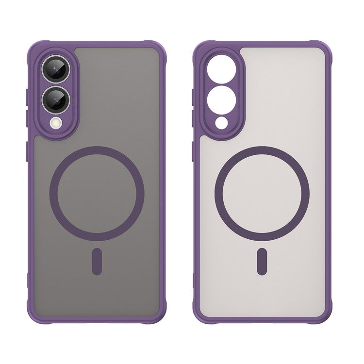 For Samsung Galaxy S25 Edge Case Compatible with MagSafe Anti Drop PC + TPU Phone Cover - Purple
