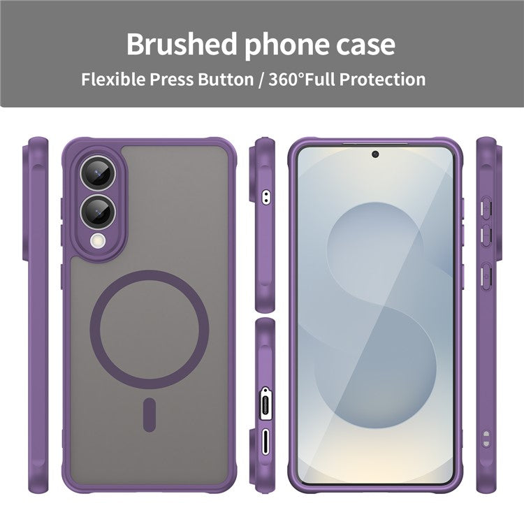 For Samsung Galaxy S25 Edge Case Compatible with MagSafe Anti Drop PC + TPU Phone Cover - Purple