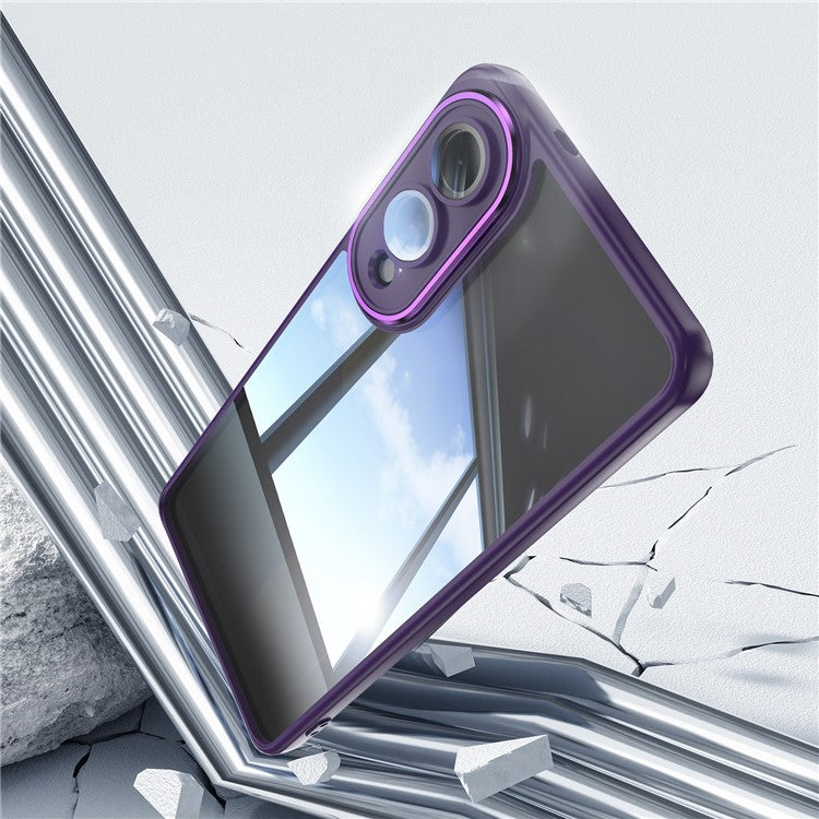 For Samsung Galaxy S25 Edge Case Drop-Proof TPU + Acrylic Protective Phone Cover - Dark Purple