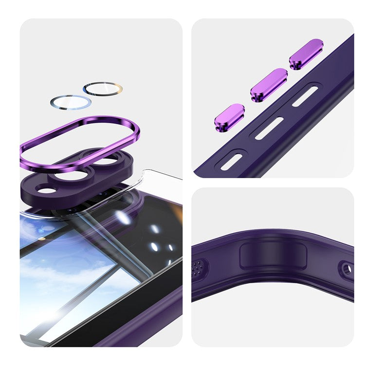 For Samsung Galaxy S25 Edge Case Drop-Proof TPU + Acrylic Protective Phone Cover - Dark Purple