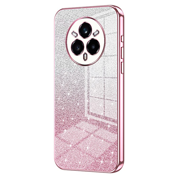 For Realme 14 Pro+ 5G Case Electroplating Gradient Glitter TPU Phone Cover - Pink