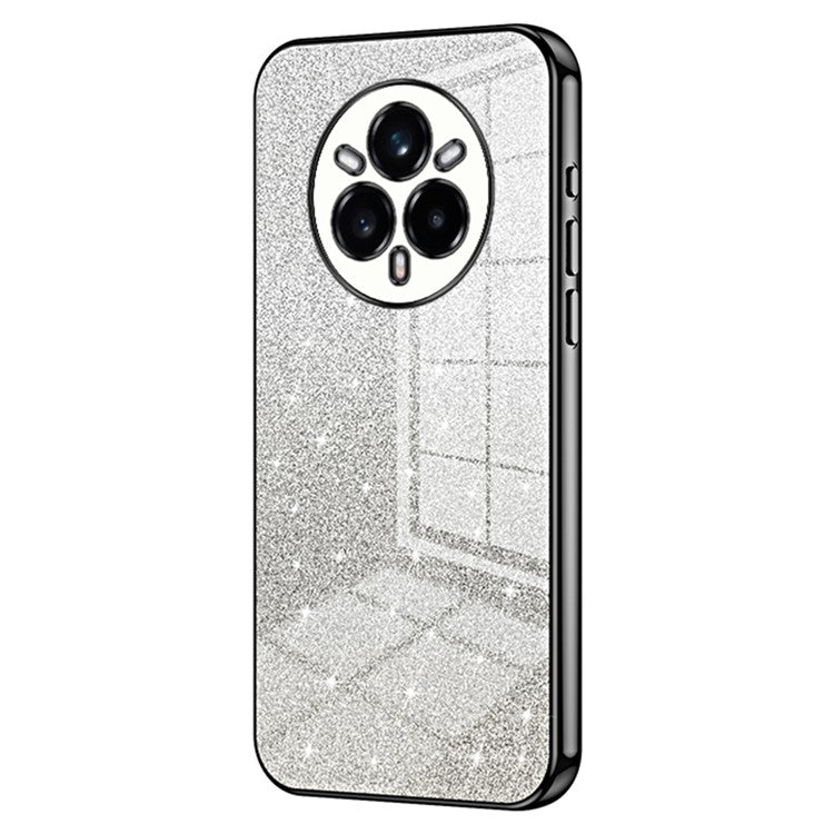 For Realme 14 Pro+ 5G Case Electroplating Gradient Glitter TPU Phone Cover - Black
