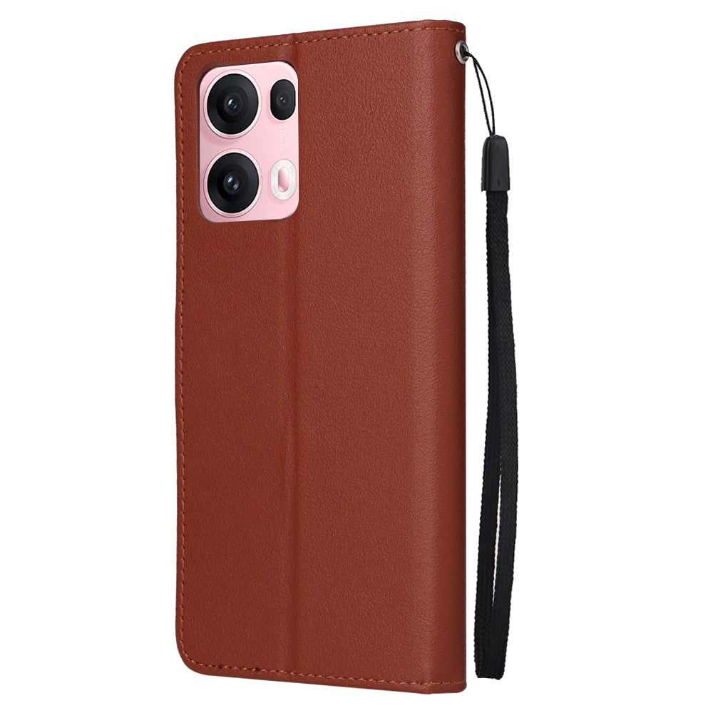 For Oppo Reno13 Pro 5G Case Wallet Stand View PU Leather Phone Cover - Brown