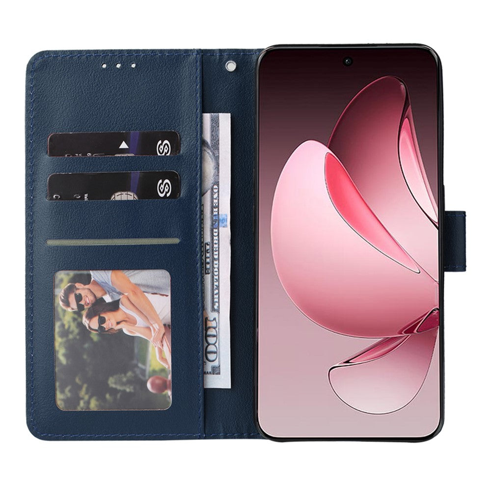 For Oppo Reno13 Pro 5G Case Wallet Stand View PU Leather Phone Cover - Blue