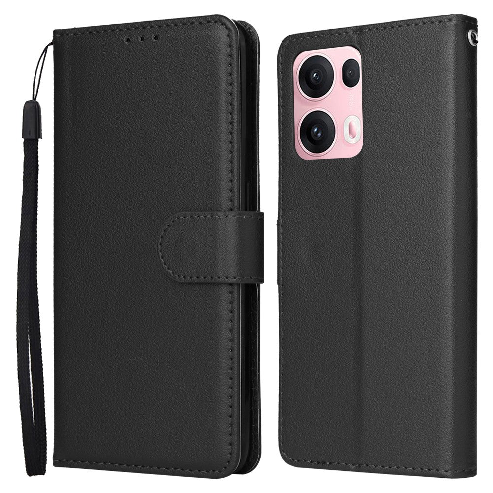 For Oppo Reno13 Pro 5G Case Wallet Stand View PU Leather Phone Cover - Black