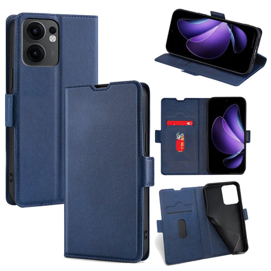 For Oppo Reno13 F 5G  /  4G Case Card Holder PU Leather Phone Cover - Blue