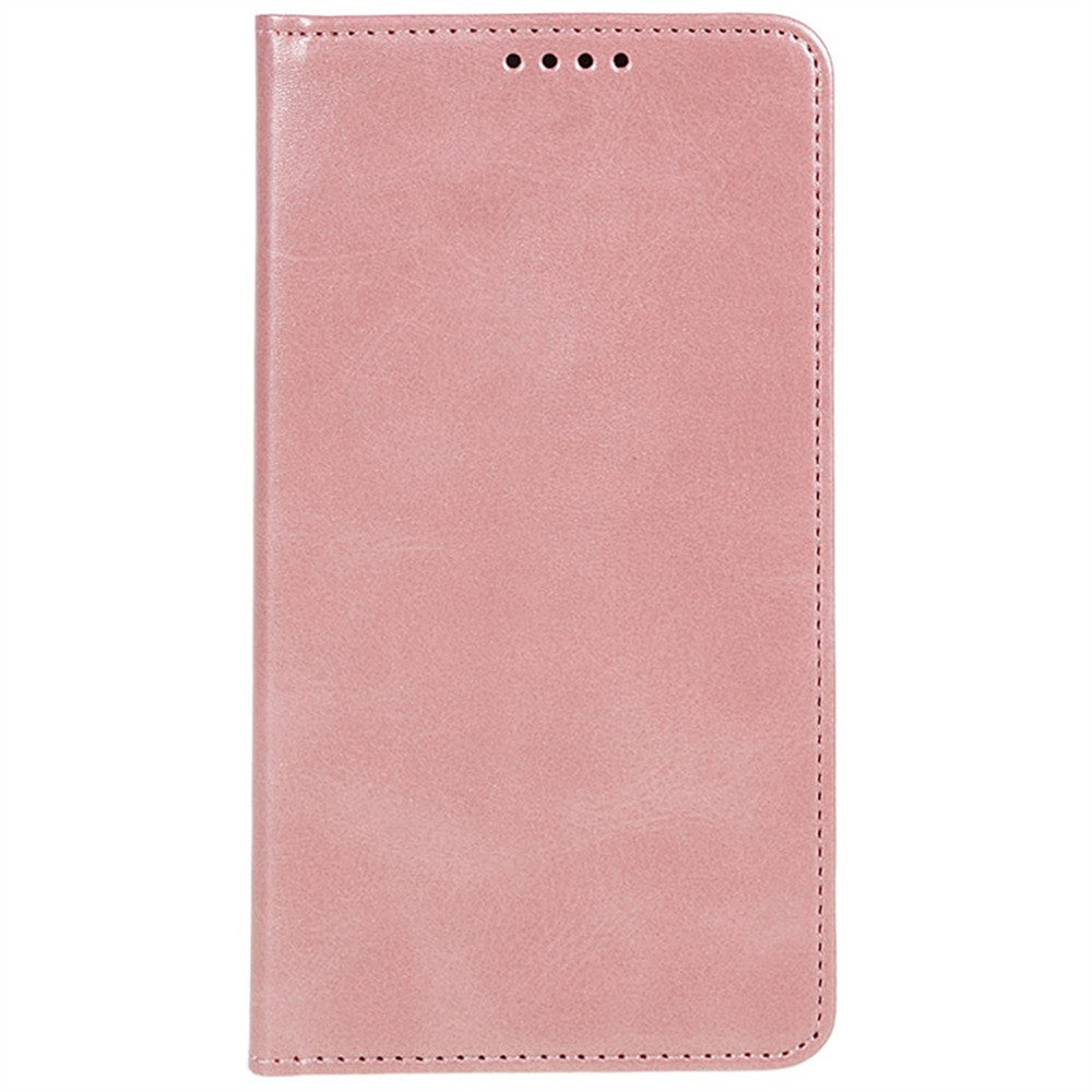 For Oppo Reno13 F 4G / 5G Case Strong Magnetic PU Leather Phone Cover Calf Texture - Rose Gold