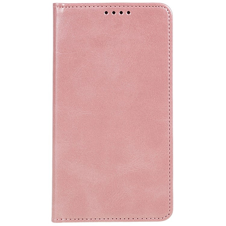 For Realme 14 Pro 5G Case Strong Magnetic PU Leather Phone Cover Calf Texture - Rose Gold