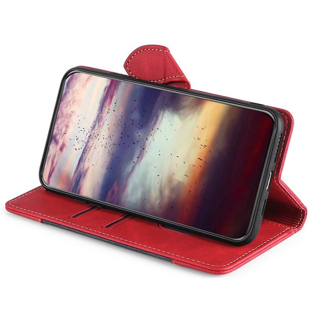 For Oppo Reno13 F 4G / 5G Case Leather Wallet Phone Cover with Straw Hat Magnetic Clasp - Red