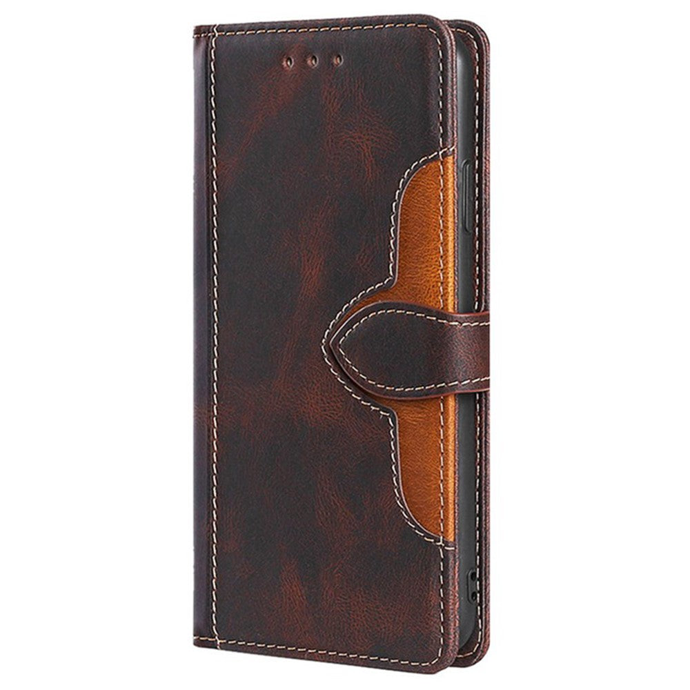 For Oppo Reno13 F 4G / 5G Case Leather Wallet Phone Cover with Straw Hat Magnetic Clasp - Brown