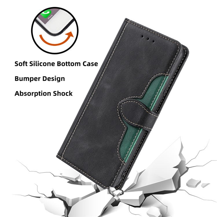 For Realme 14 Pro 5G Case Leather Wallet Phone Cover with Straw Hat Magnetic Clasp - Black
