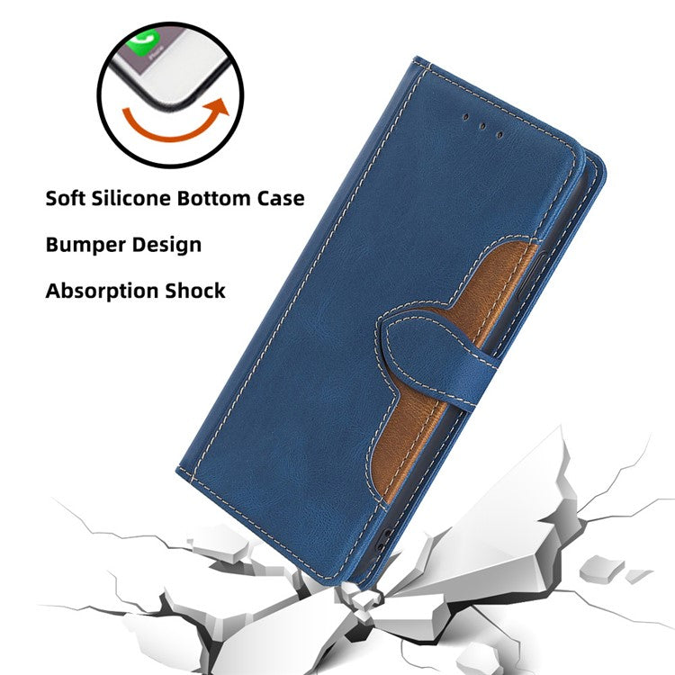 For Realme C75 / 14x 5G Case Leather Wallet Phone Cover with Straw Hat Magnetic Clasp - Blue