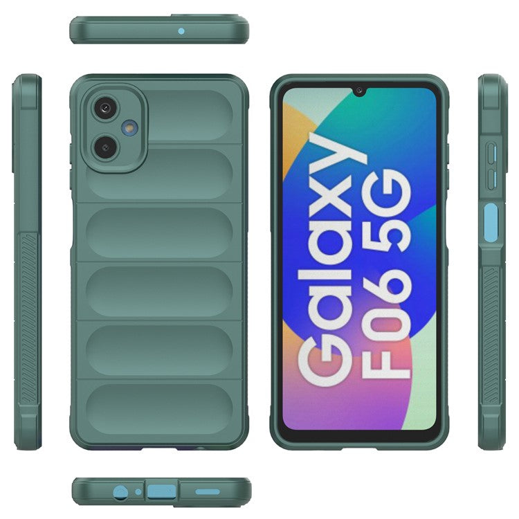 For Samsung Galaxy F06 5G / M06 5G Case Anti-Drop Soft TPU Rugged Phone Back Cover - Green
