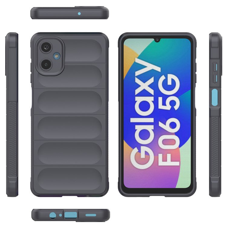 For Samsung Galaxy F06 5G / M06 5G Case Anti-Drop Soft TPU Rugged Phone Back Cover - Dark Grey