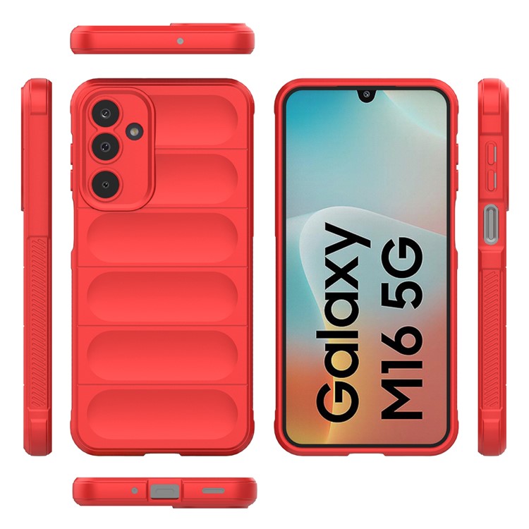 For Samsung Galaxy M16 5G / F16 5G Case Anti-Drop Soft TPU Rugged Phone Back Cover - Red
