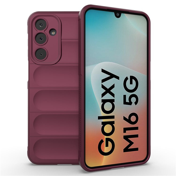 For Samsung Galaxy M16 5G / F16 5G Case Anti-Drop Soft TPU Rugged Phone Back Cover - Wine Red