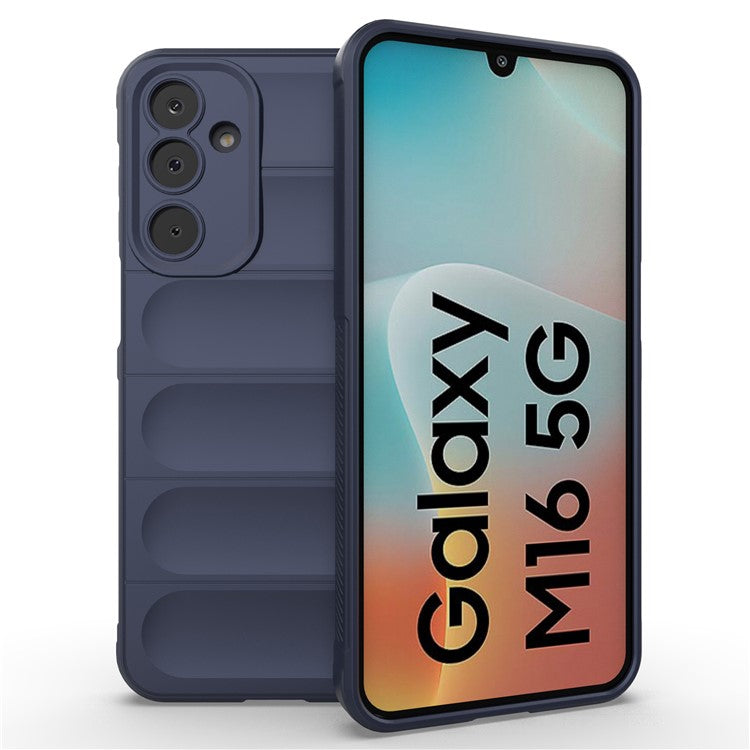 For Samsung Galaxy M16 5G / F16 5G Case Anti-Drop Soft TPU Rugged Phone Back Cover - Dark Blue