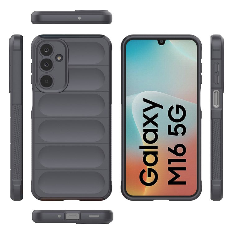 For Samsung Galaxy M16 5G / F16 5G Case Anti-Drop Soft TPU Rugged Phone Back Cover - Dark Grey