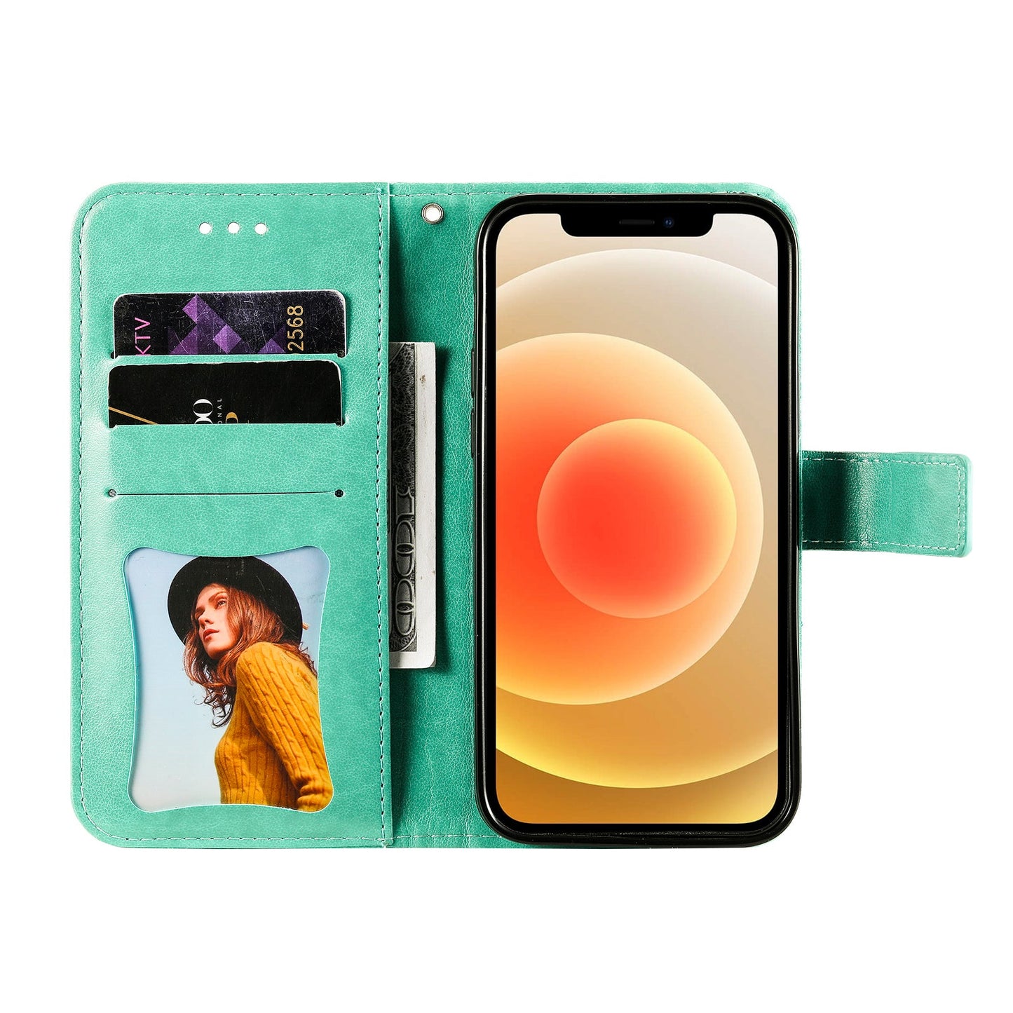 For vivo Y300i 5G / vivo Y39 5G Case Floral Pattern PU Leather Wallet Stand Phone Cover - Green