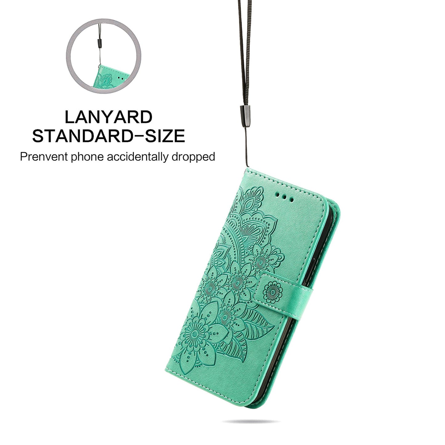 For vivo Y300i 5G / vivo Y39 5G Case Floral Pattern PU Leather Wallet Stand Phone Cover - Green