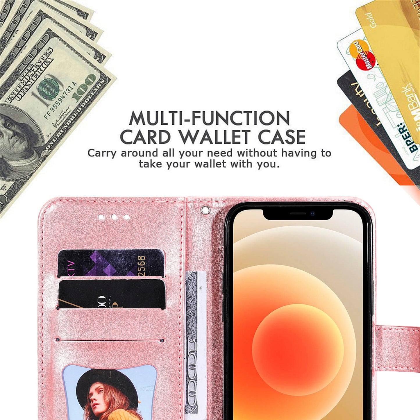 For Samsung Galaxy F06 5G Case Floral Pattern PU Leather Wallet Stand Phone Cover - Pink