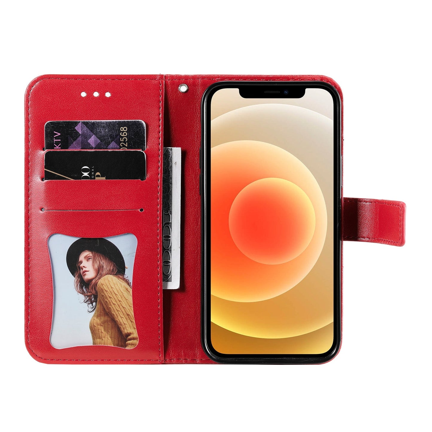 For vivo V50 Lite 4G Case Floral Pattern PU Leather Wallet Stand Phone Cover - Red