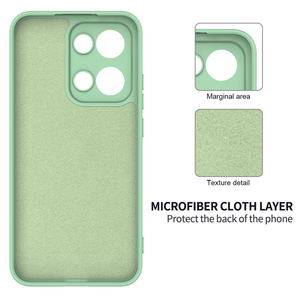 For Oppo Reno13 5G (Global) Liquid Silicone Case Phone Back Cover with Hand Strap - Green