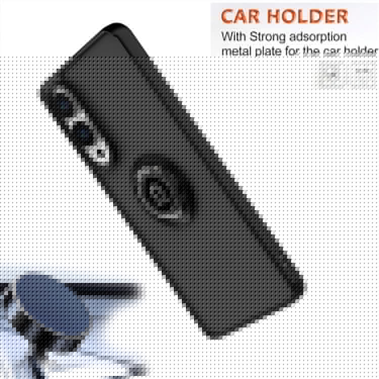 For Samsung Galaxy S25 Edge Case PC + TPU Ring Kickstand Anti Drop Phone Back Cover - Sky Blue