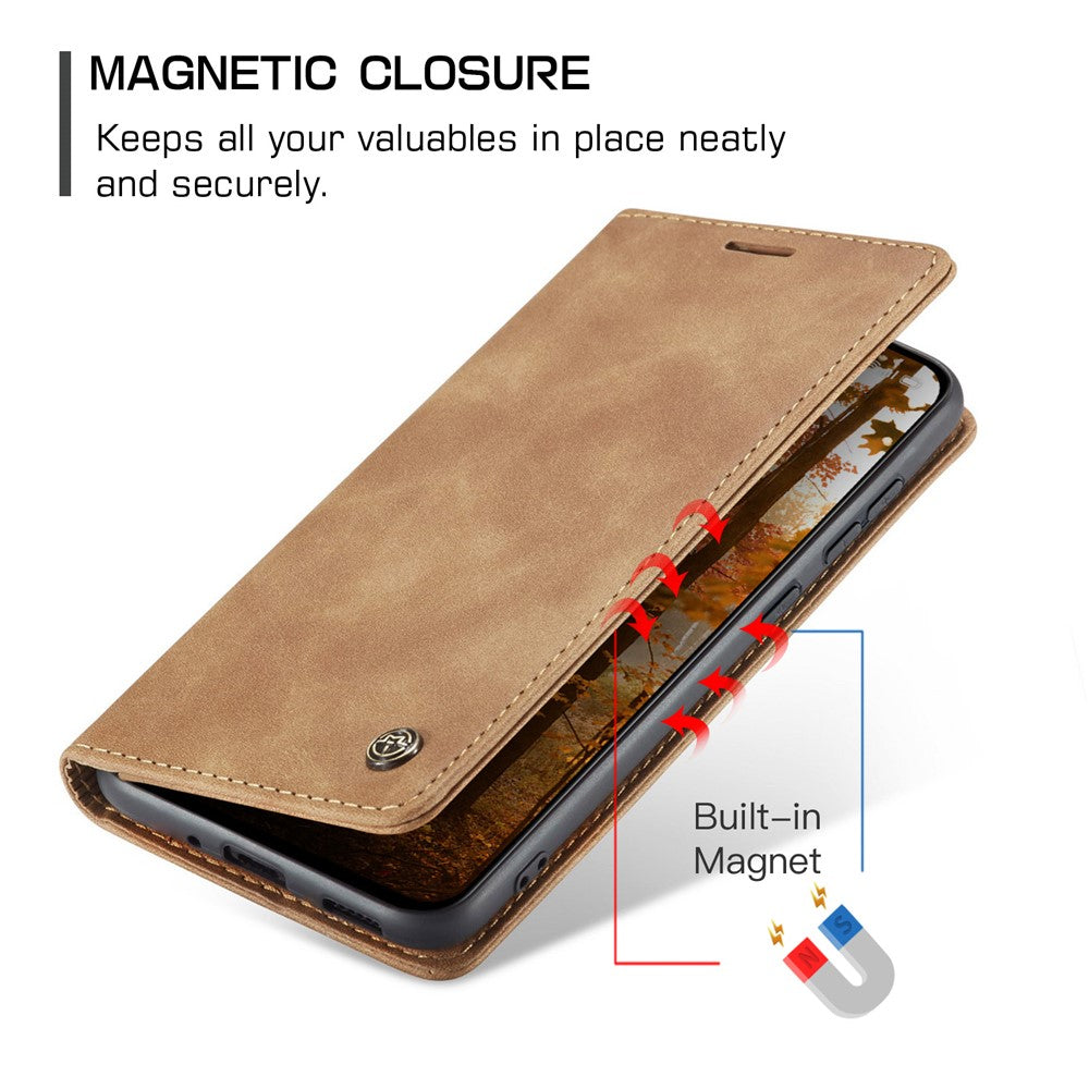 For Oppo Reno13 F 4G / Oppo Reno13 F 5G Wallet Case CASEME 013 Series PU Leather Phone Cover Stand - Brown