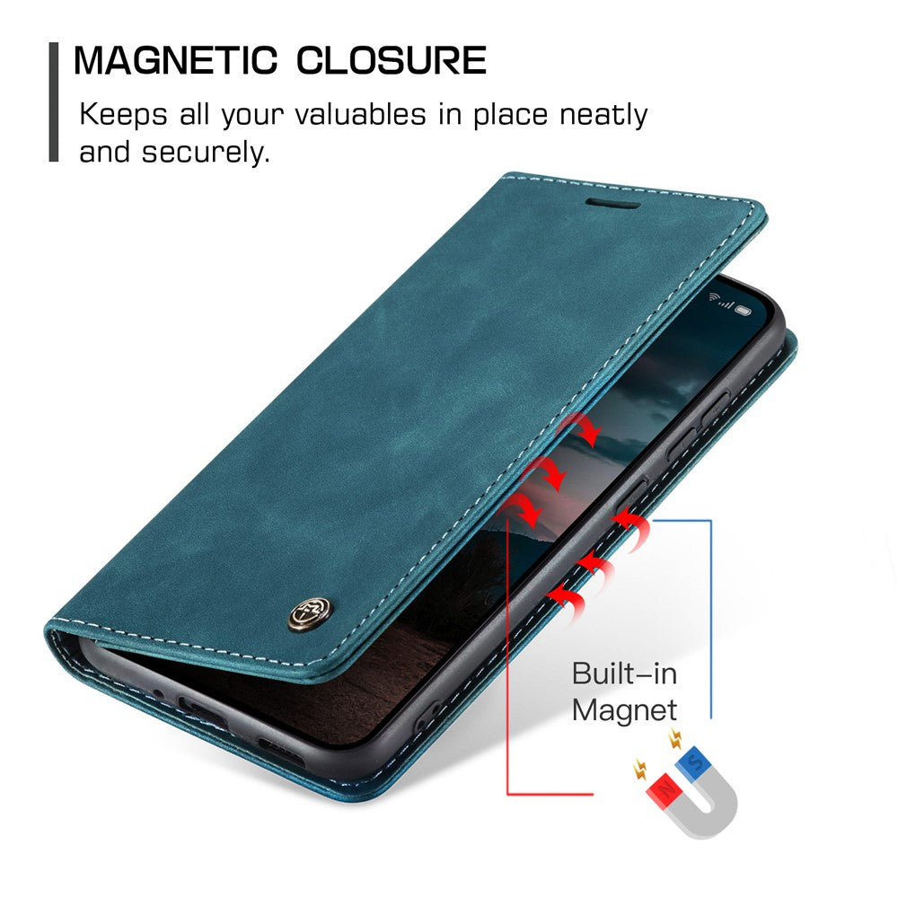 For Oppo Reno13 F 4G / Oppo Reno13 F 5G Wallet Case CASEME 013 Series PU Leather Phone Cover Stand - Blue