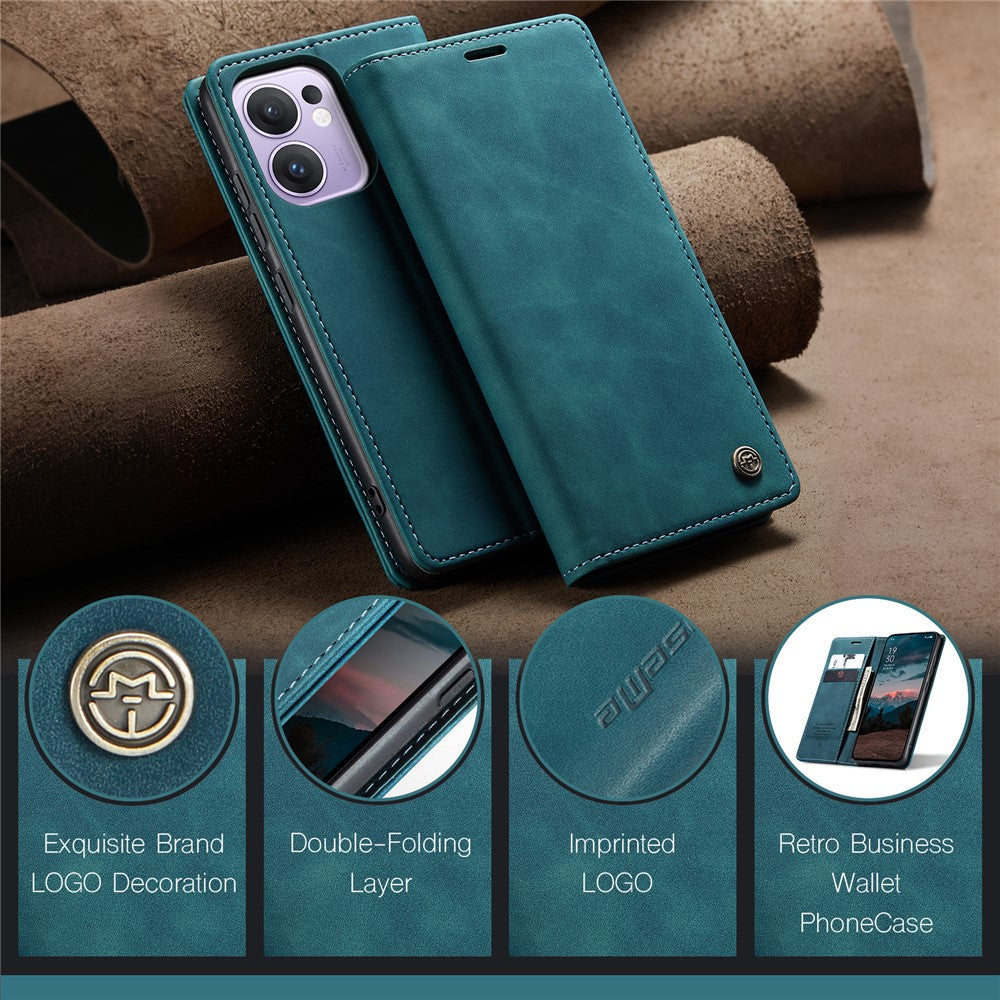 For Oppo Reno13 F 4G / Oppo Reno13 F 5G Wallet Case CASEME 013 Series PU Leather Phone Cover Stand - Blue