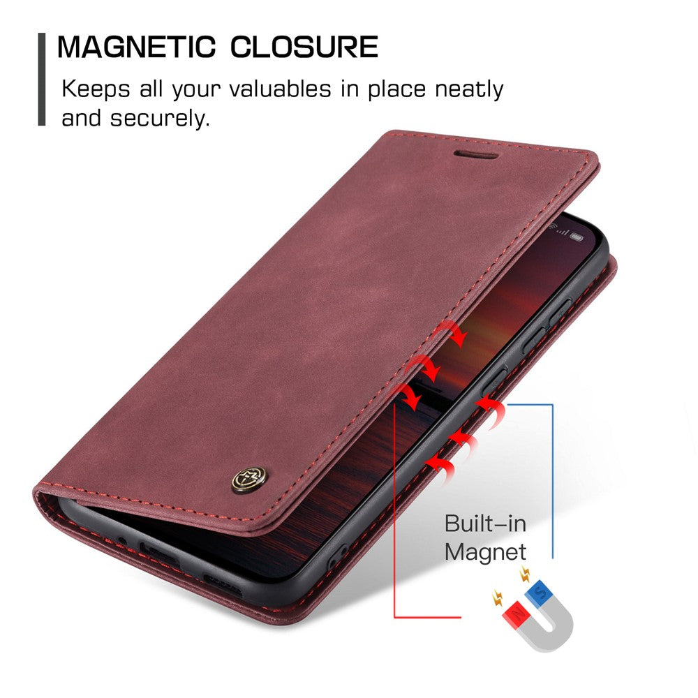 For Oppo Reno13 5G (Global) Wallet Case CASEME 013 Series PU Leather Phone Cover Stand - Red