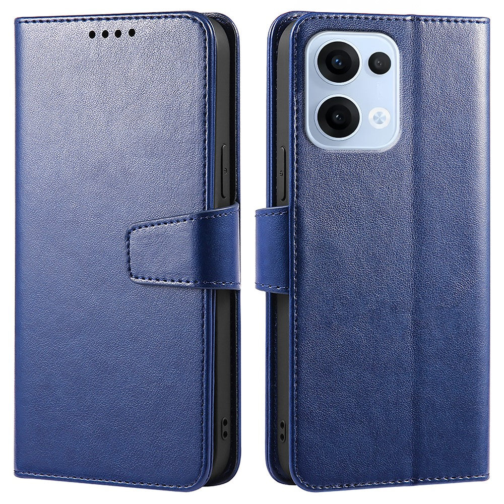 For Oppo Reno13 5G (Global) Case Stand Card Holder Wallet Leather Phone Cover - Blue
