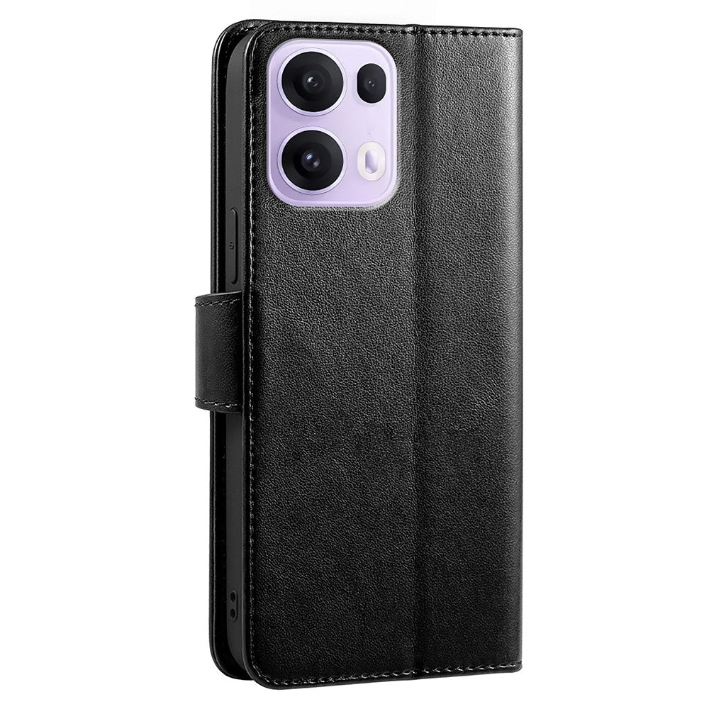 For Oppo Reno13 Pro 5G Case Stand Card Holder Wallet Leather Phone Cover - Black
