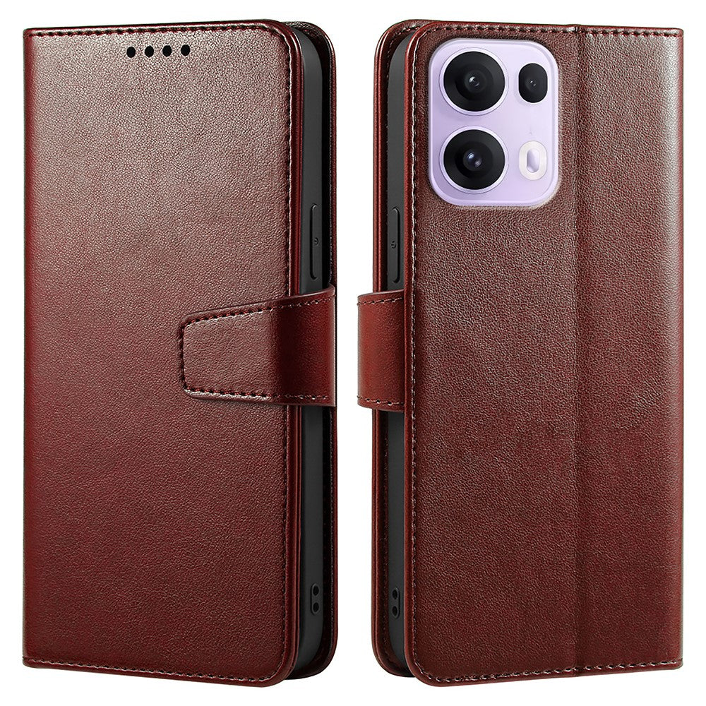 For Oppo Reno13 Pro 5G Case Stand Card Holder Wallet Leather Phone Cover - Brown