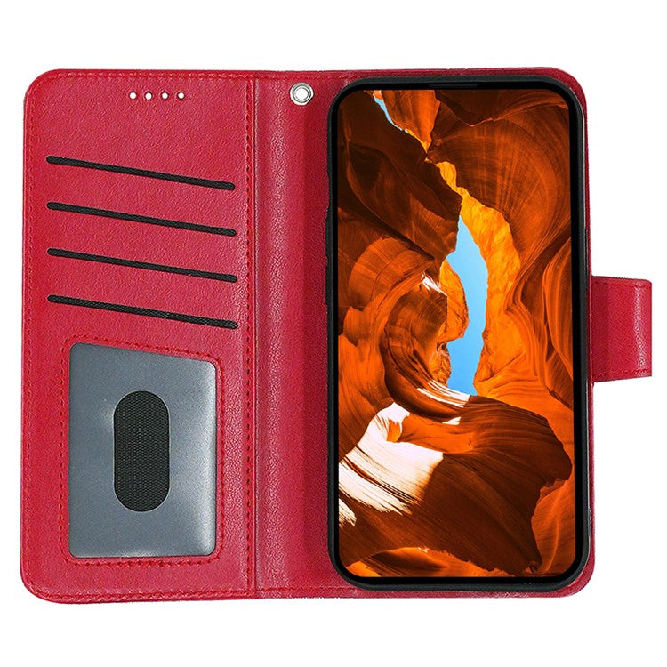 For Realme 14 Pro 5G Case Stand Card Holder Wallet Leather Phone Cover - Red