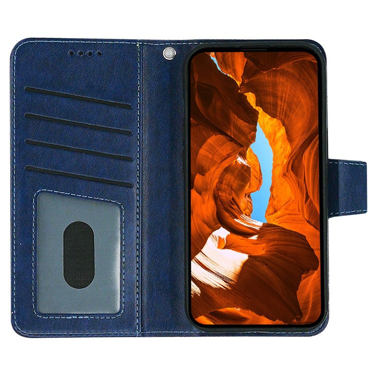 For Samsung Galaxy S25 Edge Case Stand Card Holder Wallet Leather Phone Cover - Blue