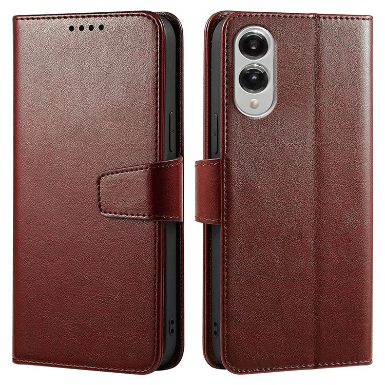 For Samsung Galaxy S25 Edge Case Stand Card Holder Wallet Leather Phone Cover - Brown