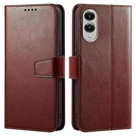 For Samsung Galaxy S25 Edge Case Stand Card Holder Wallet Leather Phone Cover - Brown