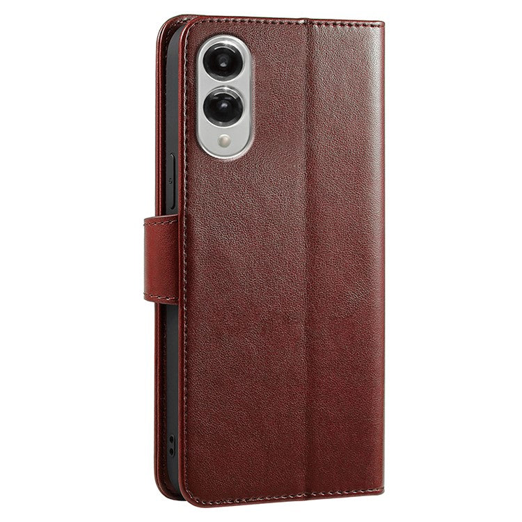 For Samsung Galaxy S25 Edge Case Stand Card Holder Wallet Leather Phone Cover - Brown