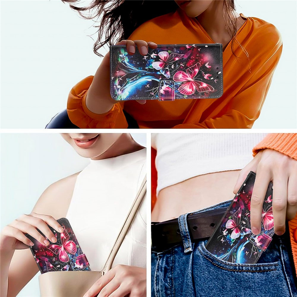 YX-2501 For Oppo Reno13 5G (Global) Case Pattern Printing PU Leather Wallet Phone Cover with Lanyard - Butterfly Tree