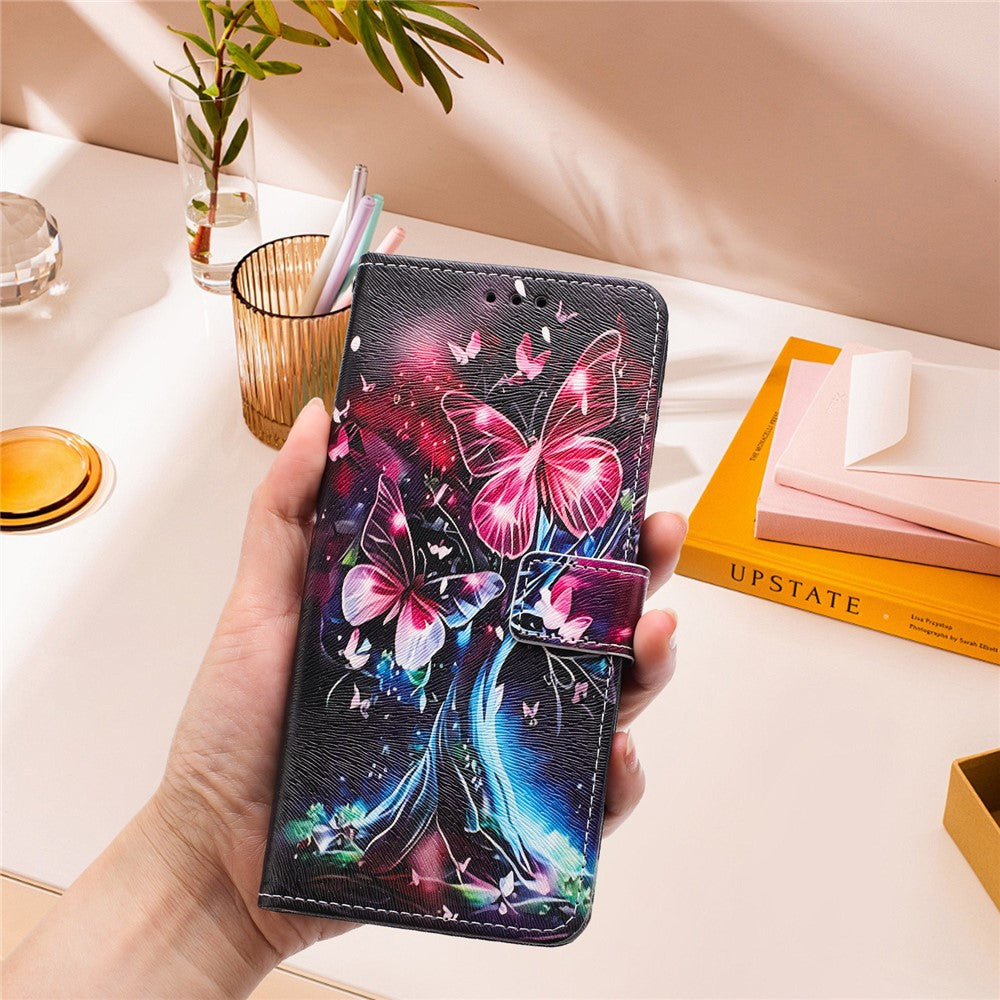YX-2501 For Oppo Reno13 5G (Global) Case Pattern Printing PU Leather Wallet Phone Cover with Lanyard - Butterfly Tree