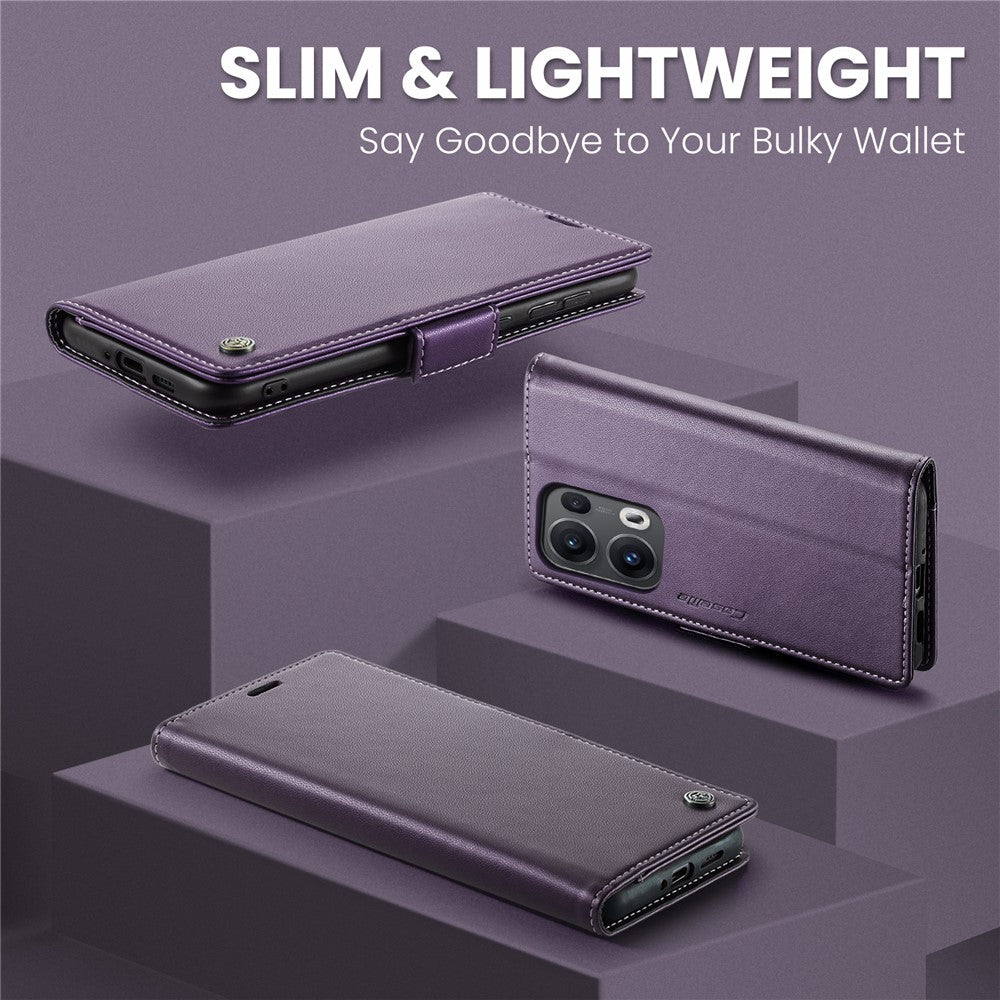 For Oppo Reno13 Pro 5G Case CASEME 023 Series RFID Blocking Leather Wallet Stand Phone Cover - Purple