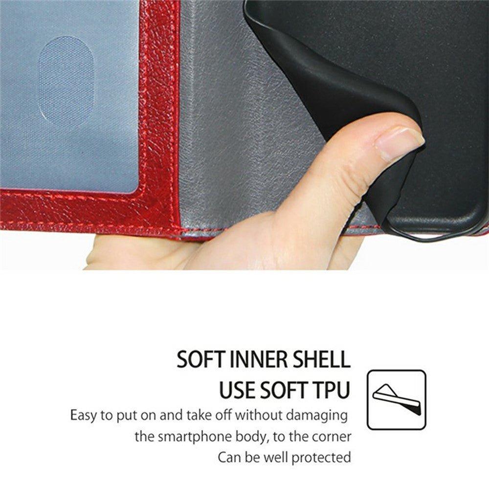 For Oppo Reno13 F 5G  /  4G Case Zipper Pocket PU Leather Wallet Flip Phone Cover - Red