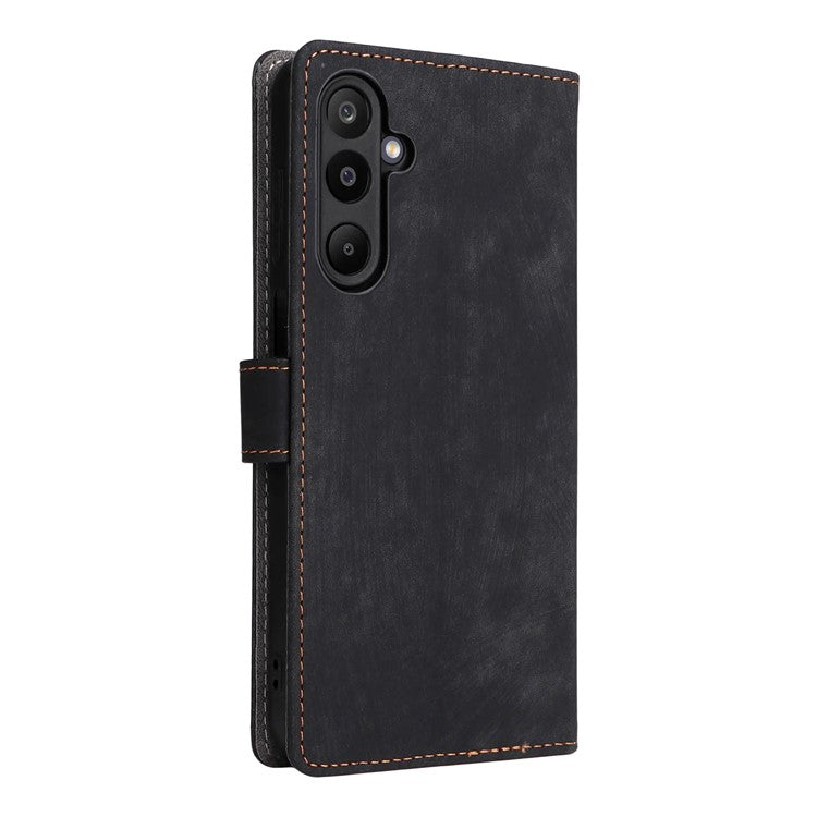 For Samsung Galaxy M16 5G / F16 5G Case Wallet RFID Blocking PU Leather Cover Stand with Strap - Black