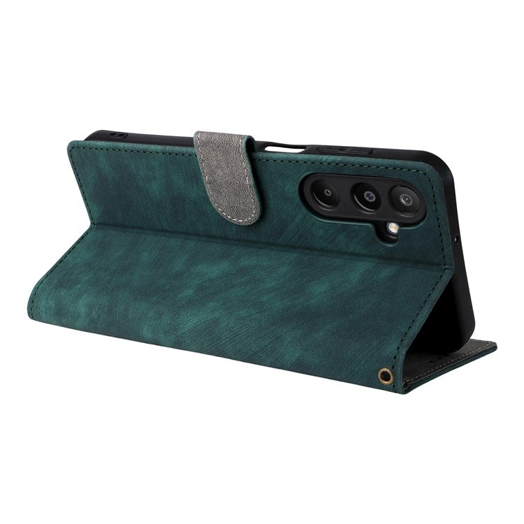 For Samsung Galaxy M16 5G / F16 5G Case Wallet RFID Blocking PU Leather Cover Stand with Strap - Green