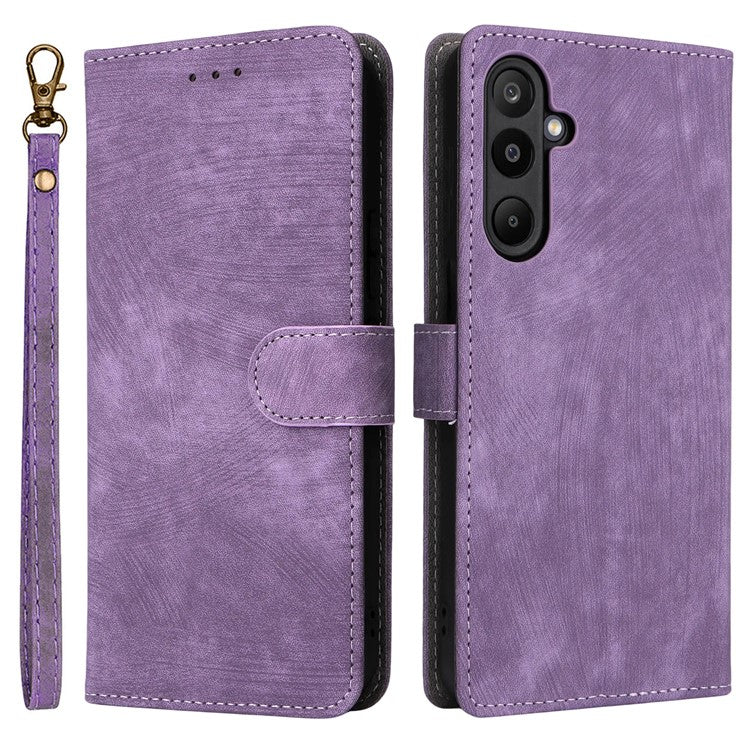 For Samsung Galaxy M16 5G / F16 5G Case Wallet RFID Blocking PU Leather Cover Stand with Strap - Purple
