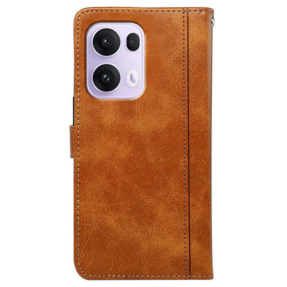 For Oppo Reno13 Pro 5G Case Calf Texture Leather Stand Book Style Phone Cover - Yellow